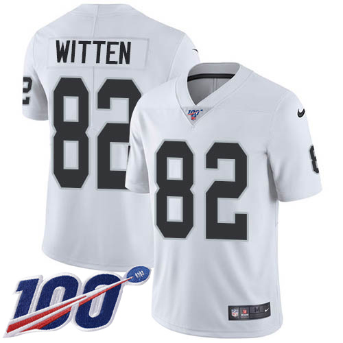 Personalized Raiders #82 Jason Witten White Men’s Stitched NFL 100th Season Untouchable Limited Jersey