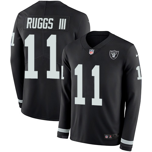 Personalized Raiders #11 Henry Ruggs III Black Team Color Men’s Stitched NFL Limited Therma Long Sleeve Jersey