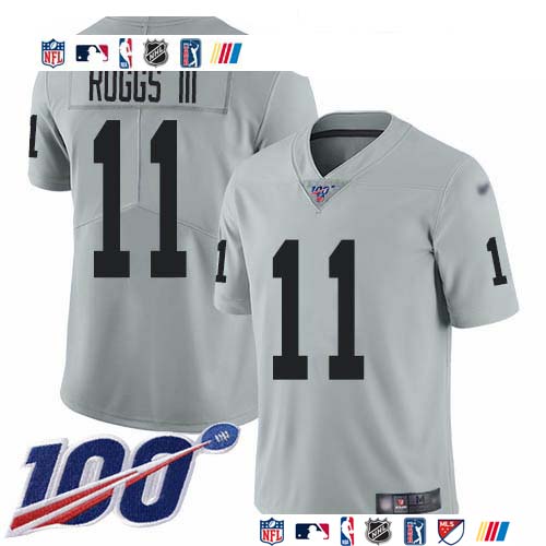 Personalized Raiders #11 Henry Ruggs III Silver Men’s Stitched NFL Limited Inverted Legend 100th Season Jersey