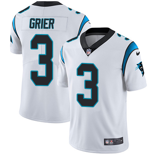 Personalized Panthers #3 Will Grier White Men’s Stitched NFL Untouchable Limited Jersey