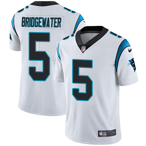 Personalized Panthers #5 Teddy Bridgewater White Men’s Stitched NFL Untouchable Limited Jersey