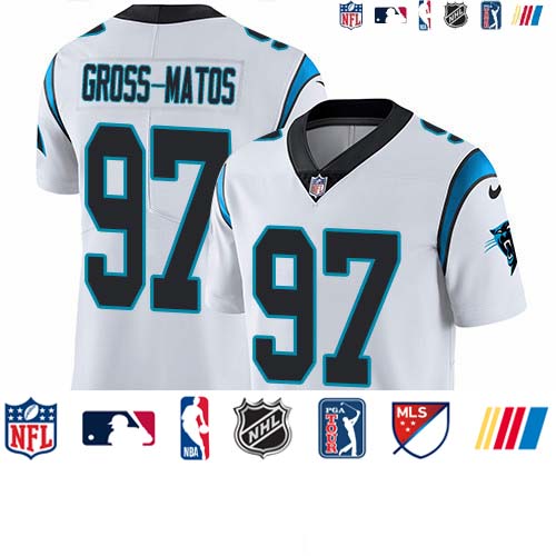 Personalized Panthers #97 Yetur Gross-Matos White Men’s Stitched NFL Untouchable Limited Jersey