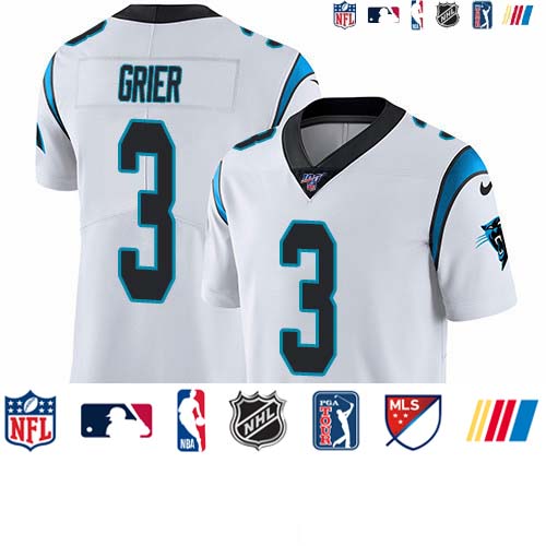 Personalized Panthers #3 Will Grier White Men’s Stitched NFL 100th Season Untouchable Limited Jersey