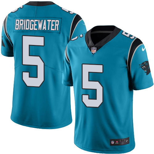 Personalized Panthers #5 Teddy Bridgewater Blue Alternate Men’s Stitched NFL Untouchable Limited Jersey