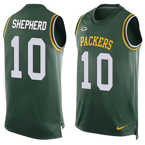 Personalized Packers #10 Darrius Shepherd Green Team Color Men’s Stitched NFL Limited Tank Top Jersey