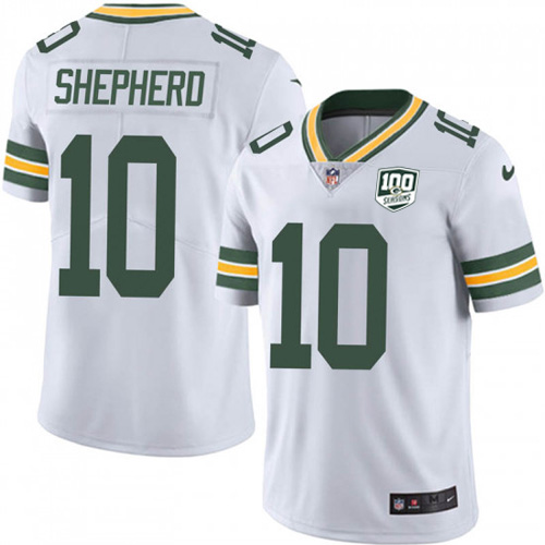 Personalized Packers #10 Darrius Shepherd White Men’s 100th Season Stitched NFL Untouchable Limited Jersey