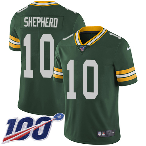 Personalized Packers #10 Darrius Shepherd Green Team Color Men’s Stitched NFL 100th Season Untouchable Limited Jersey