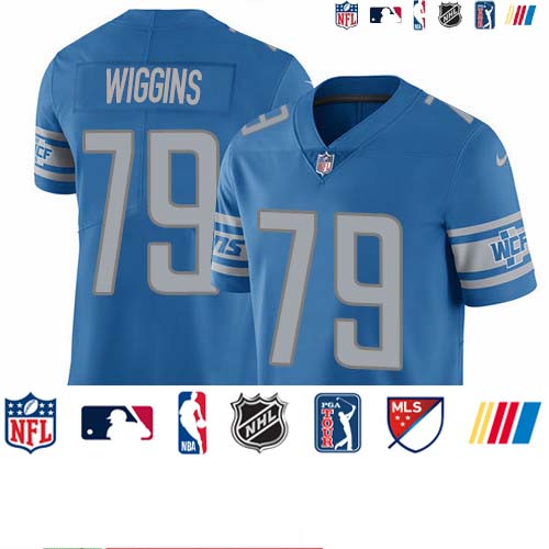 Personalized Lions #79 Kenny Wiggins Blue Team Color Men’s Stitched NFL Untouchable Limited Jersey