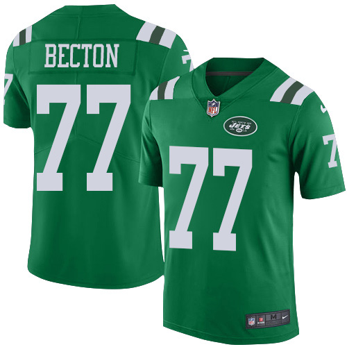 Personalized Jets #77 Mekhi Becton Green Men’s Stitched NFL Limited Rush Jersey