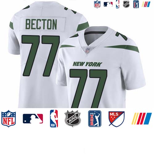 Personalized Jets #77 Mekhi Becton White Men’s Stitched NFL Untouchable Limited Jersey
