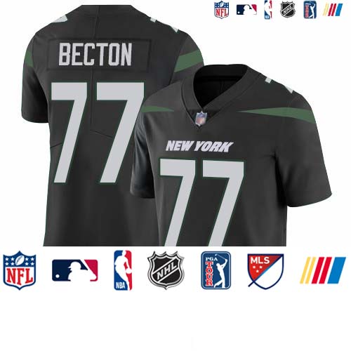 Personalized Jets #77 Mekhi Becton Black Alternate Men’s Stitched NFL Untouchable Limited Jersey