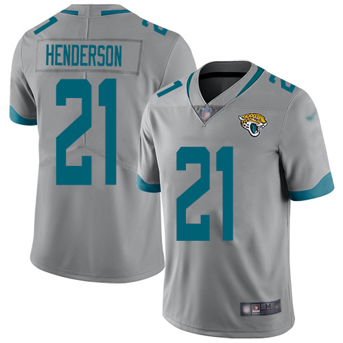 Personalized Jaguars #21 C.J. Henderson Silver Men’s Stitched NFL Limited Inverted Legend Jersey