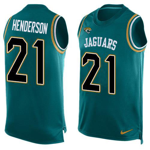 Personalized Jaguars #21 C.J. Henderson Teal Green Team Color Men’s Stitched NFL Limited Tank Top Jersey