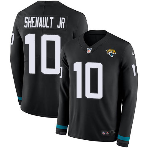 Personalized Jaguars #10 Laviska Shenault Jr. Black Team Color Men’s Stitched NFL Limited Therma Long Sleeve Jersey