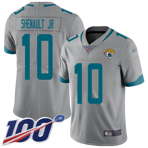 Personalized Jaguars #10 Laviska Shenault Jr. Silver Men’s Stitched NFL Limited Inverted Legend 100th Season Jersey