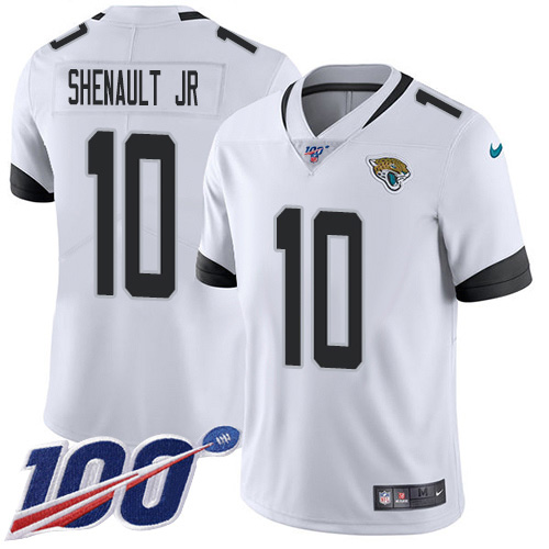 Personalized Jaguars #10 Laviska Shenault Jr. White Men’s Stitched NFL 100th Season Untouchable Limited Jersey