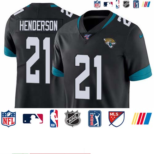 Personalized Jaguars #21 C.J. Henderson Black Team Color Men’s Stitched NFL 100th Season Untouchable Limited Jersey