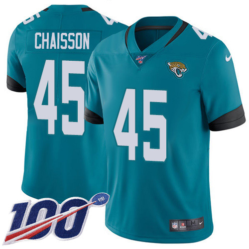 Personalized Jaguars #45 K’Lavon Chaisson Teal Green Alternate Men’s Stitched NFL 100th Season Untouchable Limited Jersey