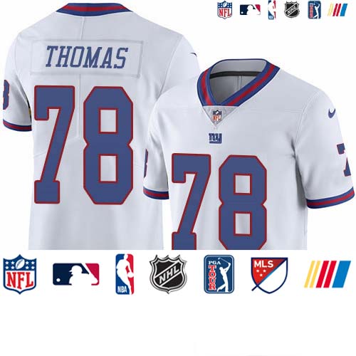 Personalized Giants #78 Andrew Thomas White Men’s Stitched NFL Limited Rush Jersey