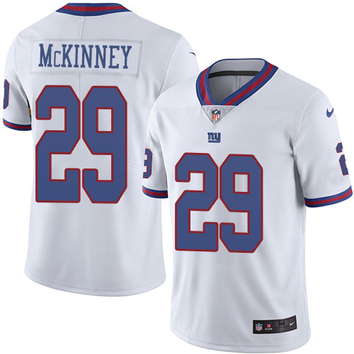 Personalized Giants #29 Xavier McKinney White Men’s Stitched NFL Limited Rush Jersey