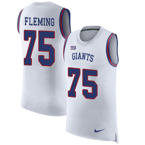 Personalized Giants #75 Cameron Fleming White Men’s Stitched NFL Limited Rush Tank Top Jersey
