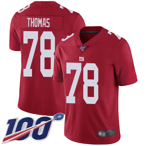 Personalized Giants #78 Andrew Thomas Red Men’s Stitched NFL Limited Inverted Legend 100th Season Jersey
