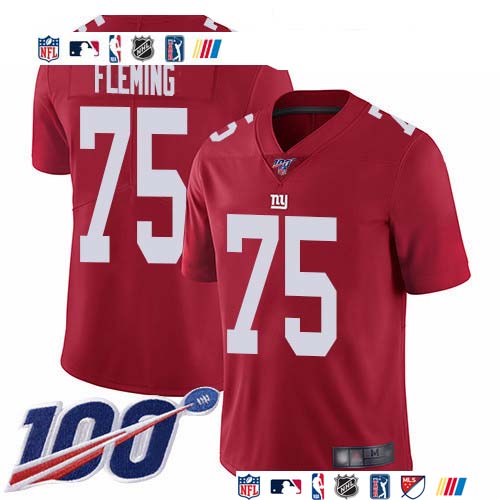 Personalized Giants #75 Cameron Fleming Red Men’s Stitched NFL Limited Inverted Legend 100th Season Jersey