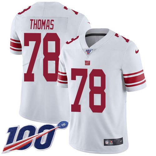 Personalized Giants #78 Andrew Thomas White Men’s Stitched NFL 100th Season Untouchable Limited Jersey