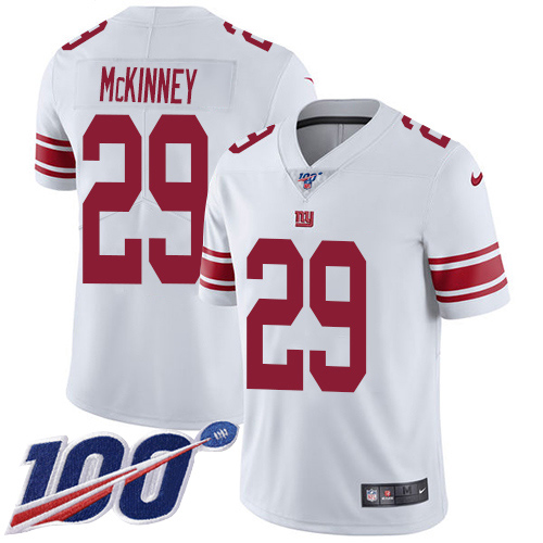 Personalized Giants #29 Xavier McKinney White Men’s Stitched NFL 100th Season Untouchable Limited Jersey