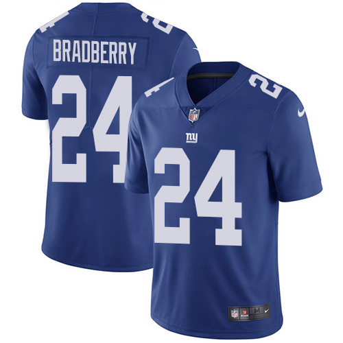Personalized Giants #24 James Bradberry Royal Blue Team Color Men’s Stitched NFL Untouchable Limited Jersey
