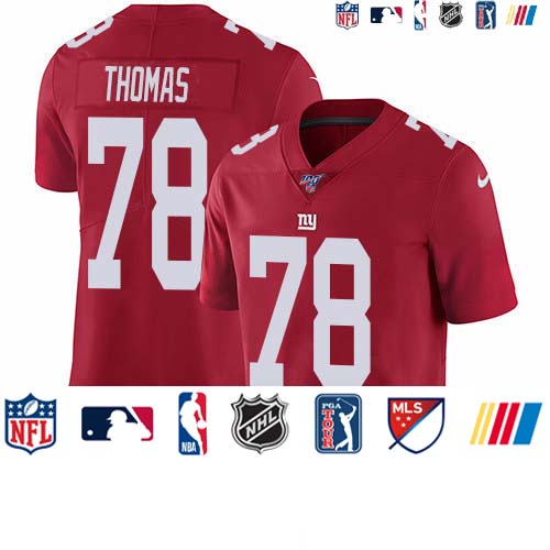 Personalized Giants #78 Andrew Thomas Red Alternate Men’s Stitched NFL 100th Season Untouchable Limited Jersey