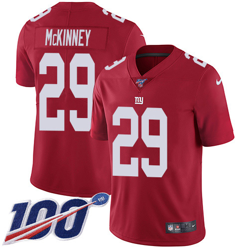 Personalized Giants #29 Xavier McKinney Red Alternate Men’s Stitched NFL 100th Season Untouchable Limited Jersey