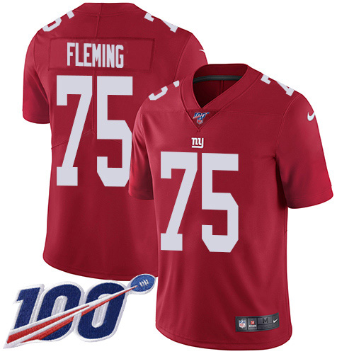 Personalized Giants #75 Cameron Fleming Red Alternate Men’s Stitched NFL 100th Season Untouchable Limited Jersey