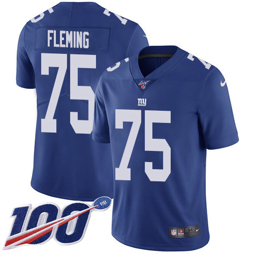 Personalized Giants #75 Cameron Fleming Royal Blue Team Color Men’s Stitched NFL 100th Season Untouchable Limited Jersey