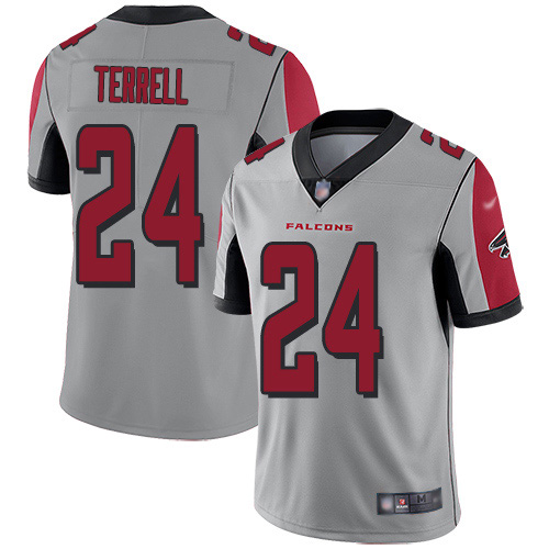 Personalized Falcons #24 A.J. Terrell Silver Men’s Stitched NFL Limited Inverted Legend Jersey