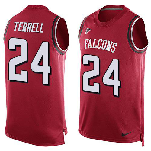 Personalized Falcons #24 A.J. Terrell Red Team Color Men’s Stitched NFL Limited Tank Top Jersey