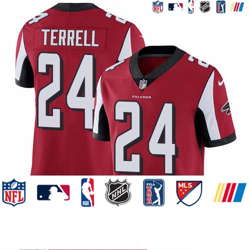 Personalized Falcons #24 A.J. Terrell Red Team Color Men’s Stitched NFL Untouchable Limited Jersey