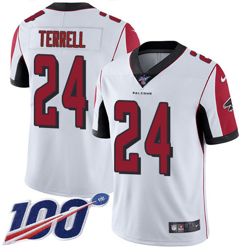 Personalized Falcons #24 A.J. Terrell White Men’s Stitched NFL 100th Season Untouchable Limited Jersey