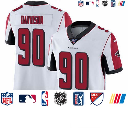 Personalized Falcons #90 Marlon Davidson White Men’s Stitched NFL 100th Season Untouchable Limited Jersey