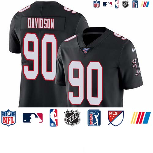 Personalized Falcons #90 Marlon Davidson Black Alternate Men’s Stitched NFL 100th Season Untouchable Limited Jersey