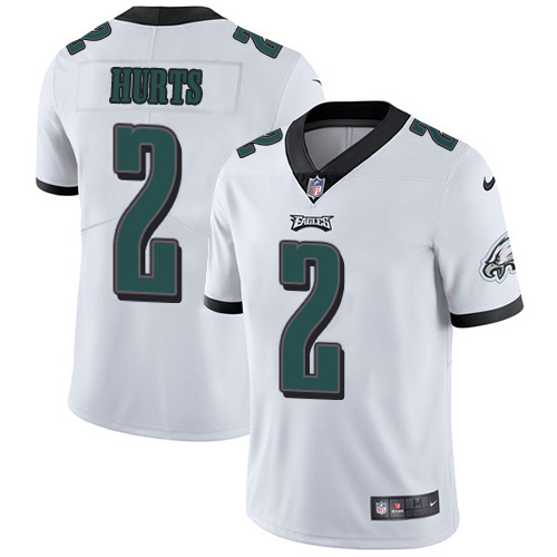 Personalized Eagles #2 Jalen Hurts White Men’s Stitched NFL Untouchable Limited Jersey