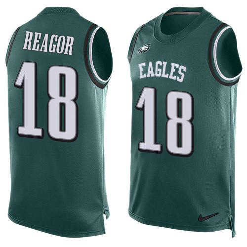 Personalized Eagles #18 Jalen Reagor Green Team Color Men’s Stitched NFL Limited Tank Top Jersey