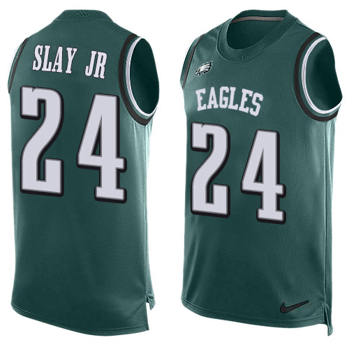 Personalized Eagles #24 Darius Slay Jr Green Team Color Men’s Stitched NFL Limited Tank Top Jersey