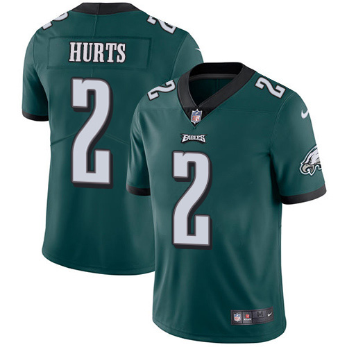 Personalized Eagles #2 Jalen Hurts Green Team Color Men’s Stitched NFL Untouchable Limited Jersey