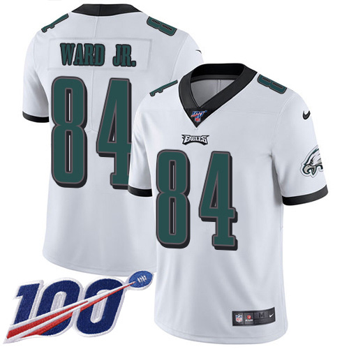Personalized Eagles #84 Greg Ward Jr. White Men’s Stitched NFL 100th Season Untouchable Limited Jersey