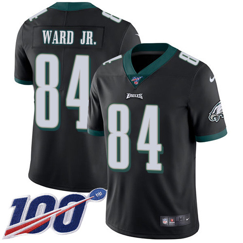 Personalized Eagles #84 Greg Ward Jr. Black Alternate Men’s Stitched NFL 100th Season Untouchable Limited Jersey