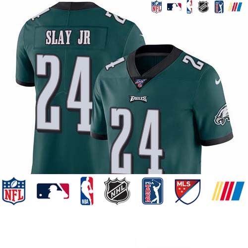 Personalized Eagles #24 Darius Slay Jr Green Team Color Men’s Stitched NFL 100th Season Untouchable Limited Jersey