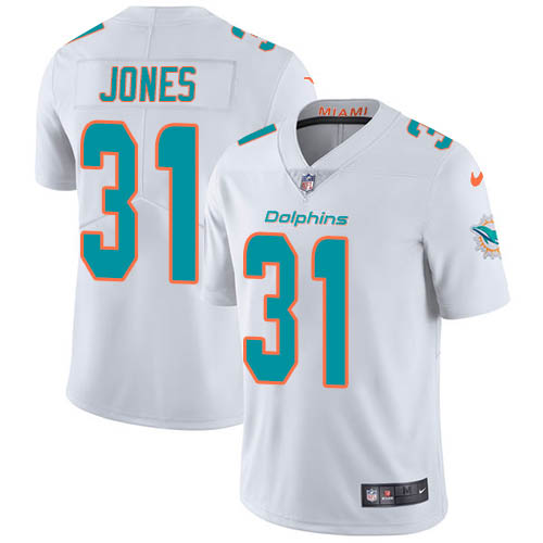 Personalized Dolphins #31 Byron Jones White Men’s Stitched NFL Untouchable Limited Jersey