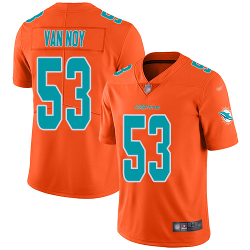 Personalized Dolphins #53 Kyle Van Noy Orange Men’s Stitched NFL Limited Inverted Legend Jersey