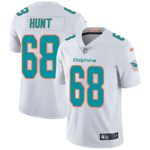 Personalized Dolphins #68 Robert Hunt White Men’s Stitched NFL Untouchable Limited Jersey